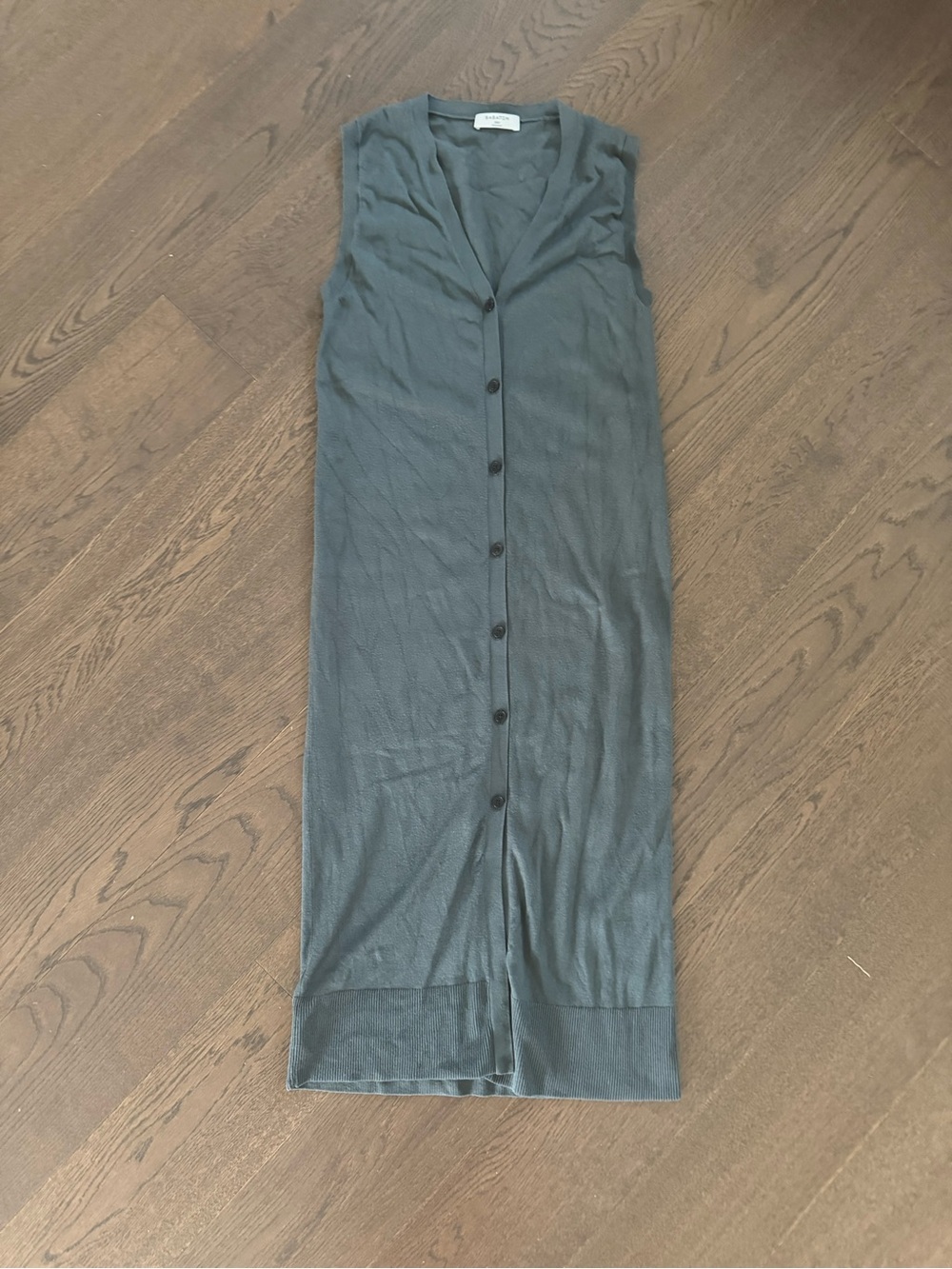 Aritzia Babaton sleeveless knit button down dress cypress green colour size XXS - Picture 3 of 7